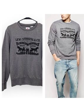 Levi's Crew Sweatshirt 2 Horse Logo Classic Unisex Size S